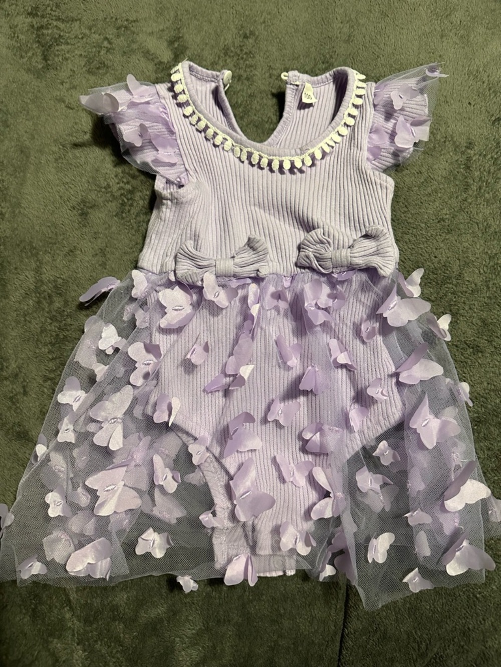 Lilac Butterfly Tulle Baby Dress with Bows
